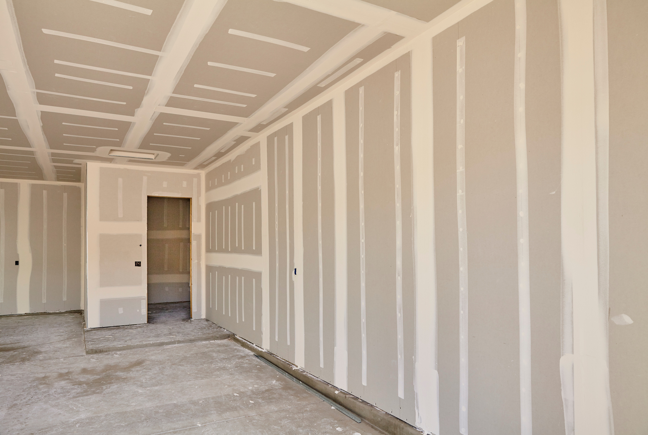 Construction building industry drywall taping interior mudding